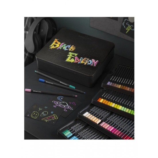 Faber Castell Black Edition Kuru Boya Kalemi 100Lü Metal Kutulu