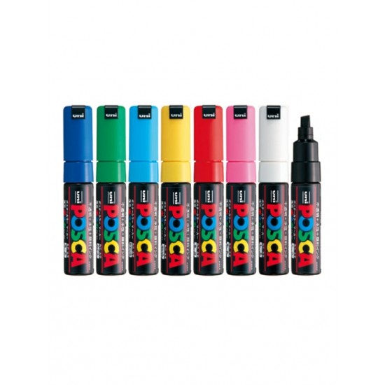 Uniball Posca Su Bazlı Markör Kalem Seti 8Mm 7+1Li Pc-8K