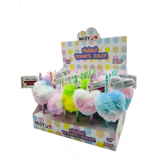 Misyon Peluş Kalp Versatil Kalem 0,7 Uçlu Kalem - 1 adet