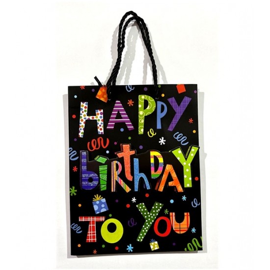 Happy Birthday Karton Hediye Poşeti 18X23Cm - 2 adet