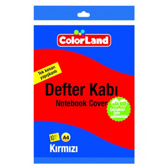 Colorland Hazır Defter Kabı A4 10Lu Kırmızı - 2 paket