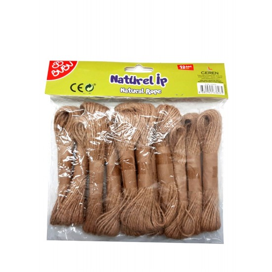 Bubu Natural Jüt Hasır İp 12 li