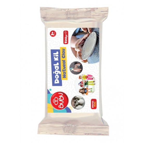 Bubu Doğal Kil Seramik Hamuru 500Gr Beyaz