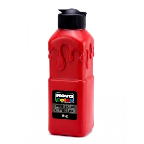 Nova Color Akrilik Boya 180Gr Ateş Kırmızı - 3 adet