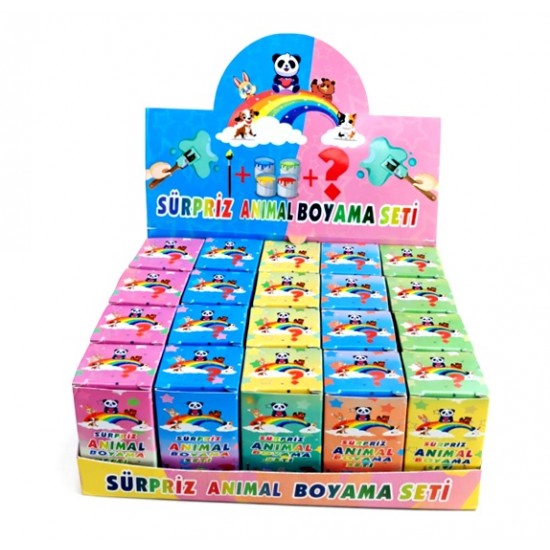 Süpriz Animal Boyama Seti Kutuda - 3 adet