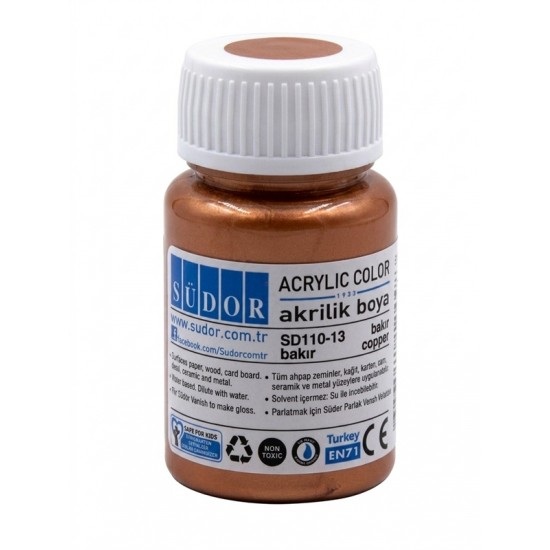 Südor Metalik Akrilik Boya 40ml Bakır
