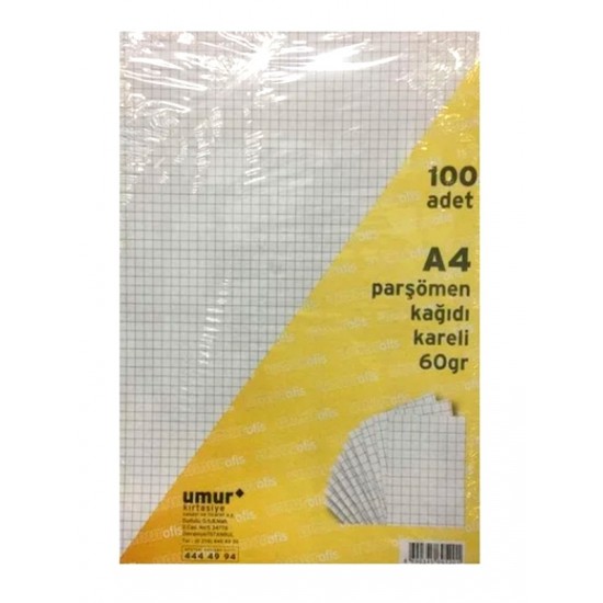 Umur Parşömen Kağıdı A4 60Gr 100Lü Kareli Kağıt