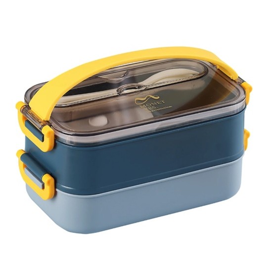 Lunchbox Çelik Beslenme Kabı 2 Kat 1200 Ml Yemek Kabı Sarı