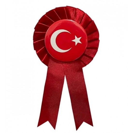 Fiyonklu Rozet Bayraklı