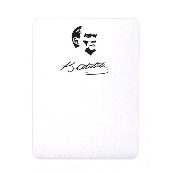Dikdörtgen Mouse Pad Beyaz Atatürk Baskılı