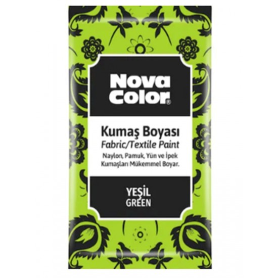 Nova Color Toz Kumaş Boyası Yeşil - 4 adet  ve 1 adet sabitleyici