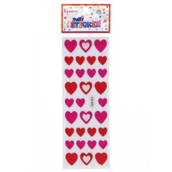 Ticon Pembe Kalpler Sticker - 3 adet