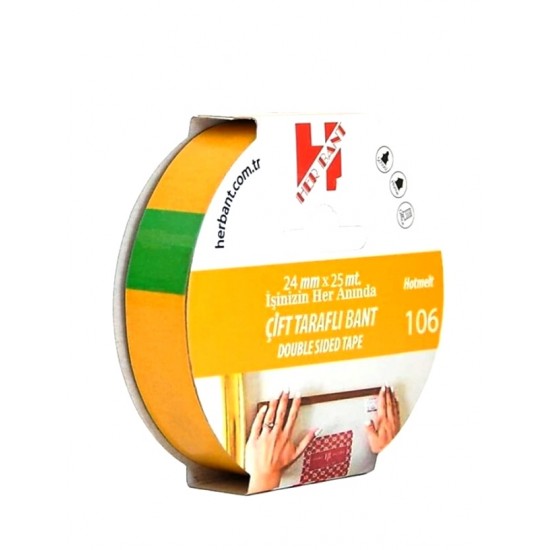 Her Bant Çift Taraflı Bant 24Mmx25Mt - 3 adet