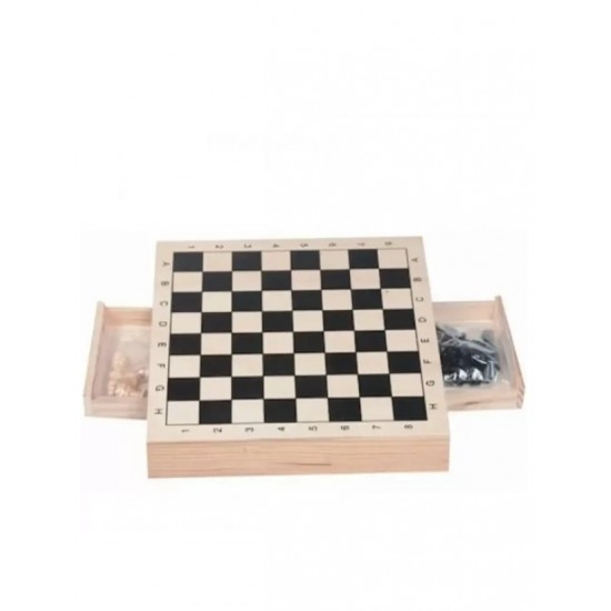 Ahşap Çekmeceli Satranç Takımı 29X29Cm