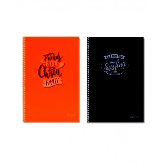 Enjoy 72 Yaprak Çizgili A4 Defter Spiralli Pp Kapak Karışık - 2 adet
