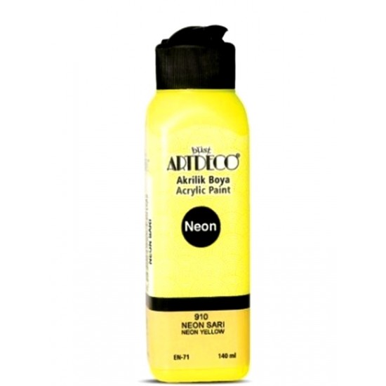 Artdeco Akrilik Boya 140 ml Neon Sarı - 4 adet