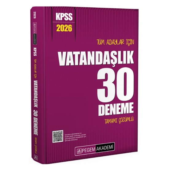 Pegem Akademi Kpss Vatandaşlık 30 Deneme Çözümlü