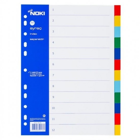 Noki Ayraç A4 12 Renkli - 2 adet