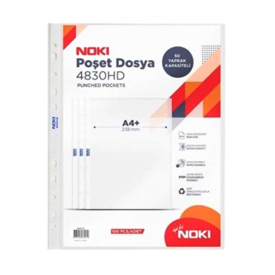 Noki HD Geniş Poşet Dosya A4 100Lü
