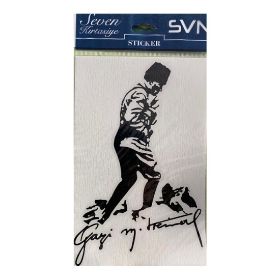 Atatürk Silüet Folyo Yapışkanlı Sticker - 2 adet
