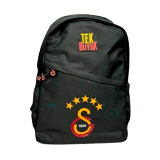 Galatasaray 5 Yıldız Detaylı Siyah Sırt Çantası Orjinal