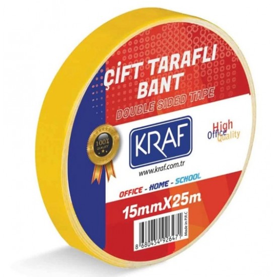 Kraf Çift Taraflı Bant 15Mmx25M - 3 adet