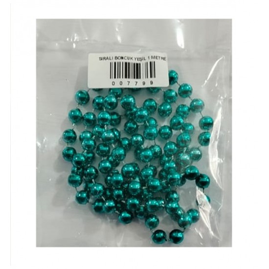 Sıralı Boncuk Yeşil 1 Metre - 3 paket
