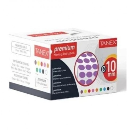 Tanex Nokta Etiket 10Mm 1cm 5000Li Mor - 2 adet