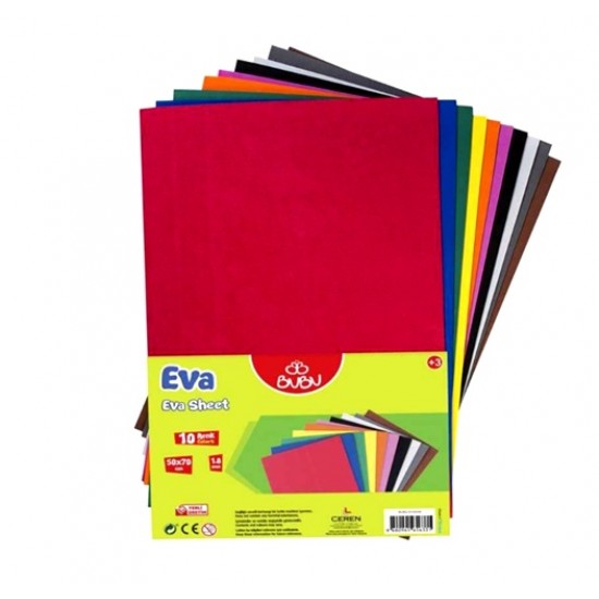 Bubu 10 Renk Karışık Eva 50X70