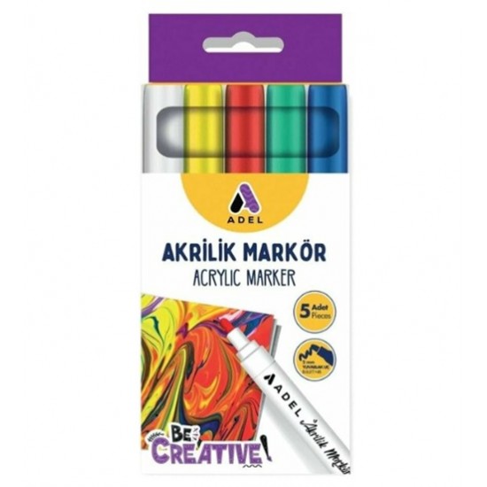 Adel Akrilik Markör Kalem Seti 5Li