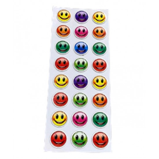 Ticon Puffy Sticker Gülen Yüz Renkli - 6 adet
