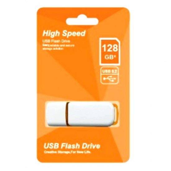 Elba 128GB Plastik Beyaz-Turuncu 3.2 USB Flash Bellek