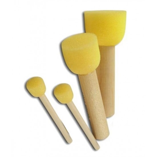 Brons Sünger Ponpon Fırça Seti 4Lü