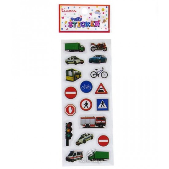 Ticon Sticker Trafik İşaretleri-Arabalar - 6 adet