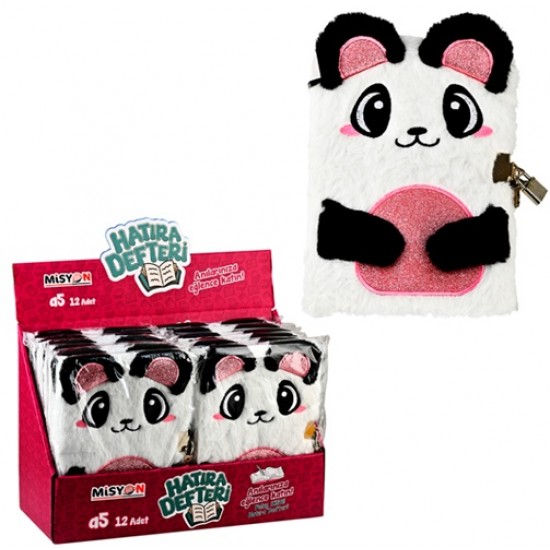 Peluş Hatıra Defteri Kilitli Panda