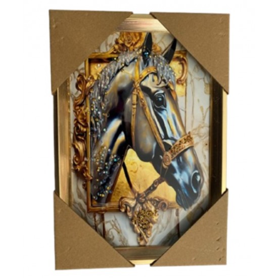 Duvar Tablo 22X32 Cm At Kafası 3 Boyutlu M4440-1