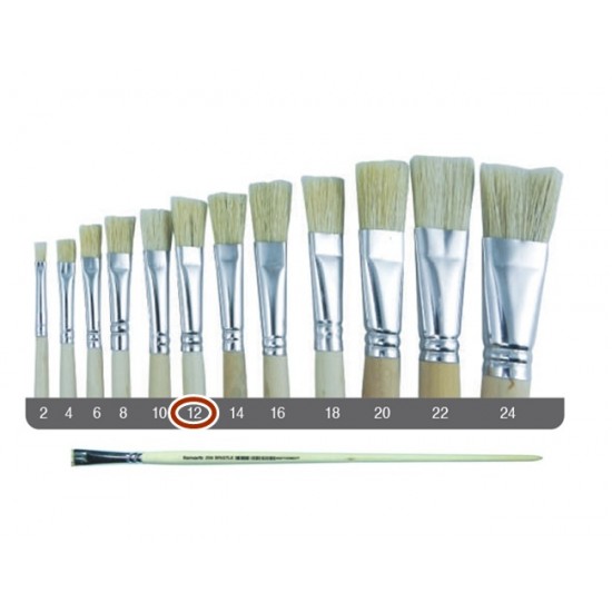 Fanart Sert Kıl Yassı Fırça 258 No:12  Uzun Sap - 2 adet