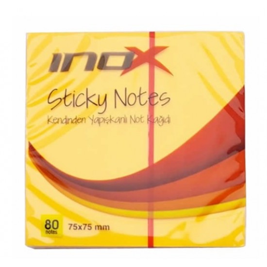 İnox Postit 75X75 80 Yaprak Fosforlu Pembe