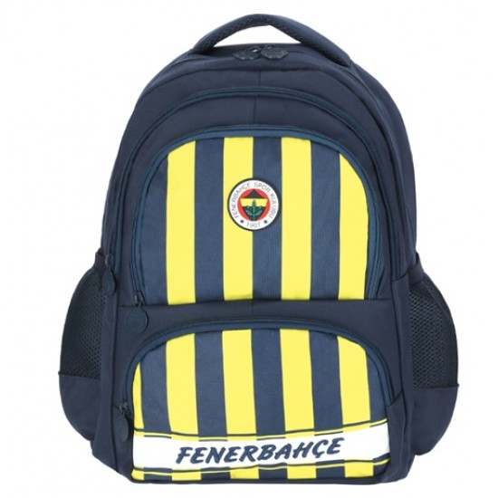 Fenerbahçe Lisanslı Çubuklu Okul Çantası Sırt Çantası Kod:25739 Orijinal