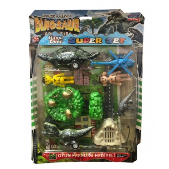 Demir Toys Dinazor Seti Helikopterli