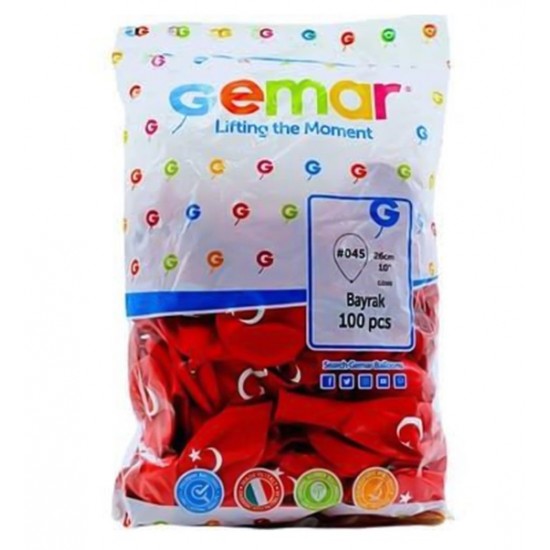 Balon Ay Yıldız Bayraklı Balon - 10 adet