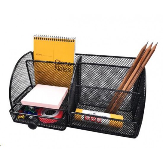 Kraf Perfore Masa Seti Çekmeceli Metal Siyah 412G