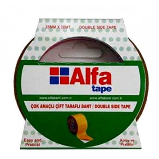 Alfa Çift Taraflı Bant 24Mmx20Mt - 2 adet