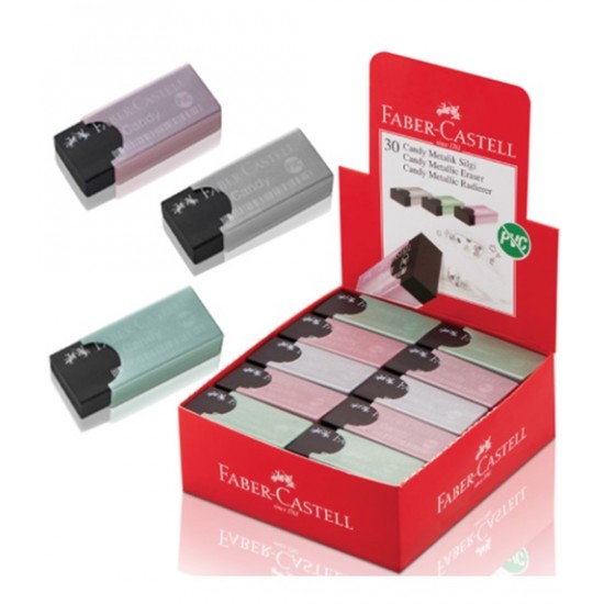 Faber Castell Candy Metalik Kılıflı Silgi - 4 adet