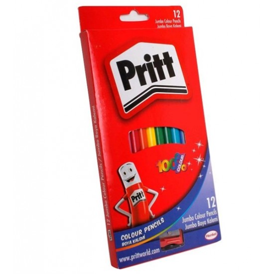 Pritt Üçgen Jumbo Kuru Boya Kalemi 12Li