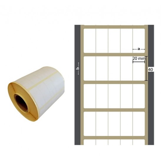 Stilo Termal Barkod Etiketi 5 Sıra 40X20 5000Li Beyaz