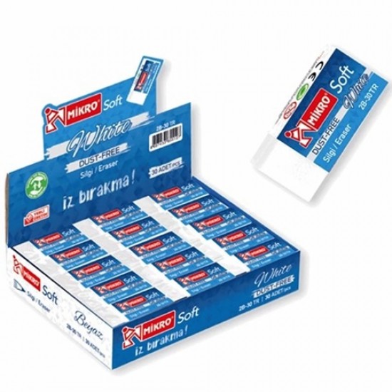 Mikro Dust-Free Silgi Beyaz 2B-30 - 10 adet