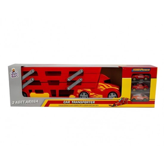 King Toys Arabalı Tır Büyük 3 Katlı Kırmızı