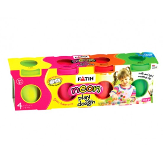Fatih Oyun Hamuru Neon 4Lü Fosforlu