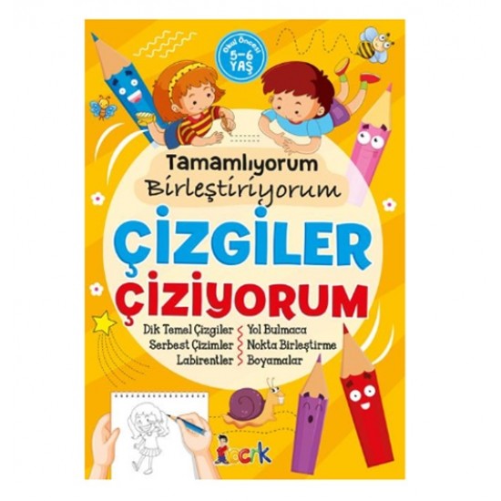 Locrk Çocuk - Tamamlıyorum Çizgiler Çiziyorum 5-6 Yaş